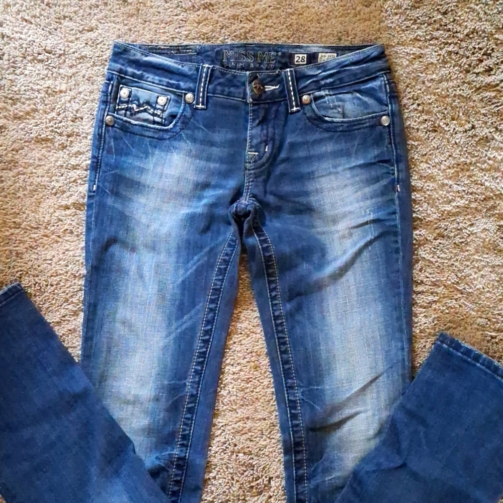EUC MISS ME Size 28 Straight Blue Jeans - Picture 12 of 15